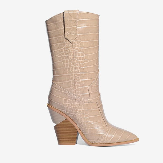Botas Cuña Azul para Mujer Talla Grande - Image 3