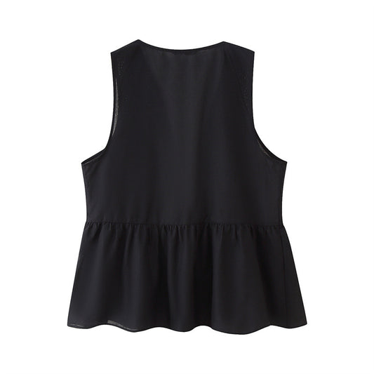Blusa Étnica sin Mangas con Encaje Floral Bordado - Image 2