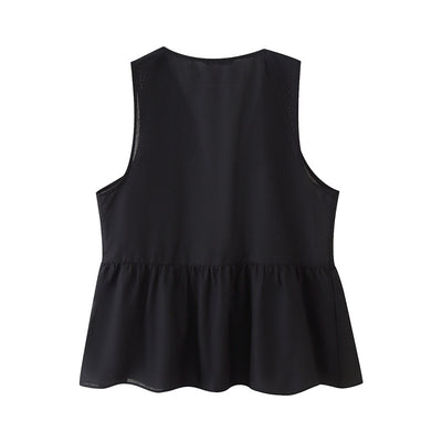 Blusa Étnica sin Mangas con Encaje Floral Bordado - Image 2