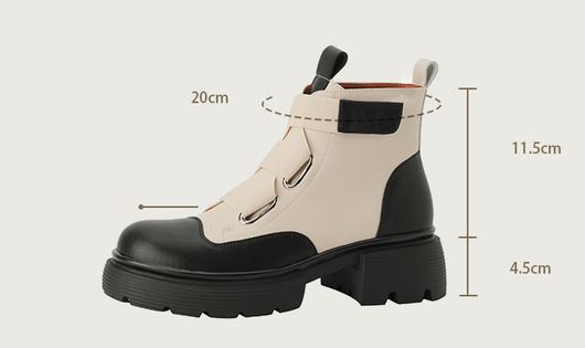 Botas Martin de Cuero Grueso Estilo Retro Francés para Mujer - Image 8
