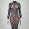 Vestido de Fiesta Elegante con Cristales Brillantes para Mujer