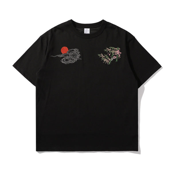 Camiseta Suelta Estilo Chino con Hombros Caídos para Adolescentes