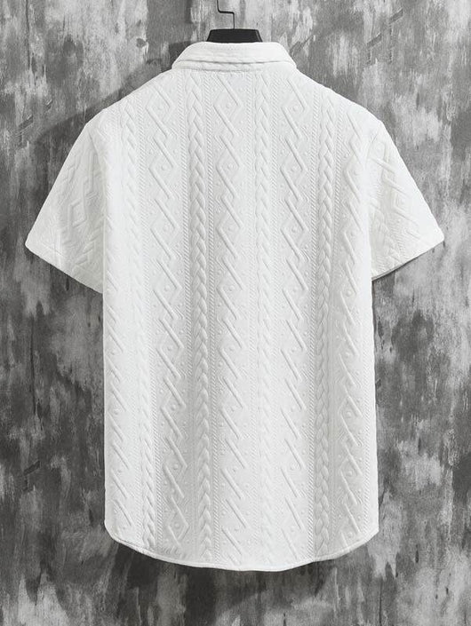 Conjunto de Camisa y Shorts con Patrón de Diamantes para Hombre - Image 16