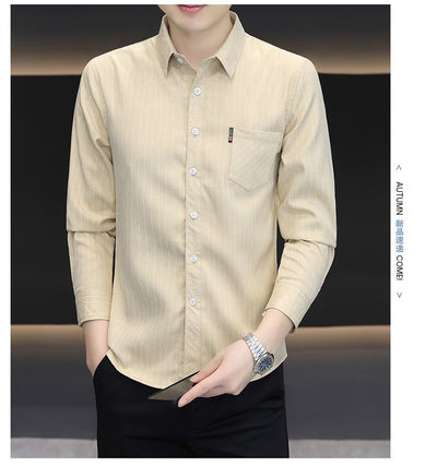 Camisa Slim Fit a Rayas Versátil para Joven - Image 16