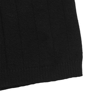 Suéter Negro Mujer Cuello V Rayas Hundidas Estilo Europeo Americano - Image 21