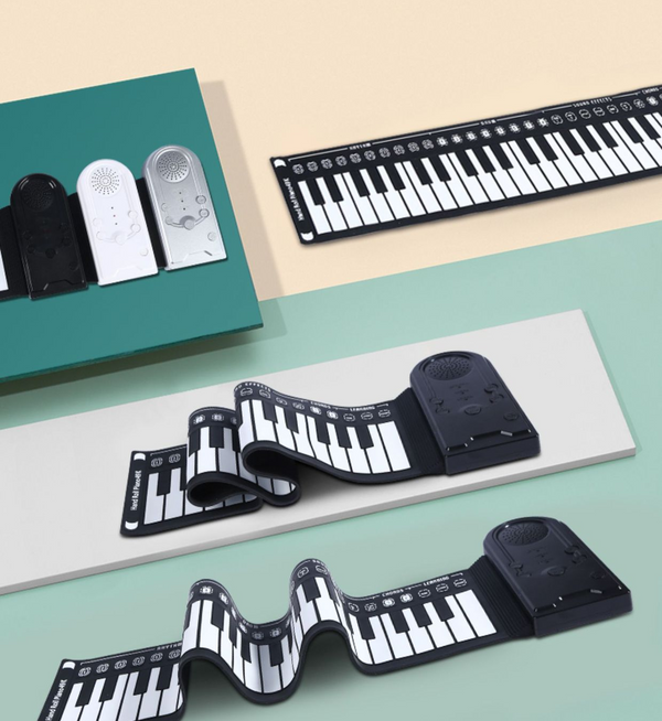 Teclado Electrónico Portátil 49 Teclas con Parlante y Función Plegable