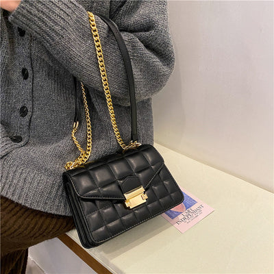 Bolso de Hombro Diagonal Texturizado Invierno con Cuadros Pequeños - Image 11