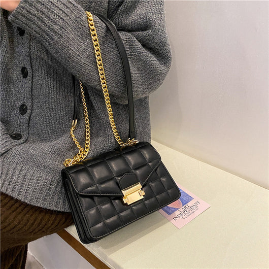 Bolso de Hombro Diagonal Texturizado Invierno con Cuadros Pequeños - Image 11