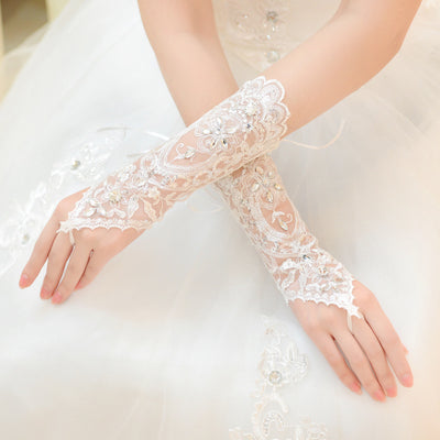 Guantes Largos Sin Dedos para Novia - Diseño Elegante con Correas - Image 8