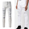 Jeans Rotos Blancos con Detalle de Flor de Marañón