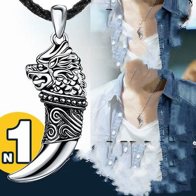 Collar Tailandés Vintage Plata de Ley para Hombre con Dientes Puntiagudos - Image 9