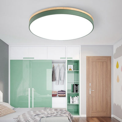 Lámpara de Techo Redonda de Madera - Iluminación Cálida para Dormitorio y Sala - Image 4