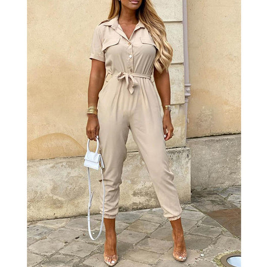 Jumpsuit Cargo con Cuello y Estampado - Cinturón Incluido - Image 5