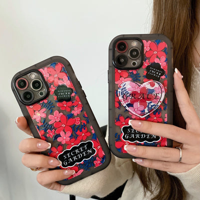 Funda para Teléfono con Diseño Floral Creativo Negro y Rojo - Image 12