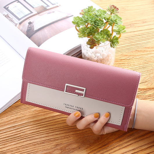 Billetera Clutch Tri-Fold con Cierre de Hebilla y Monedero Multi-Tarjetas - Image 8