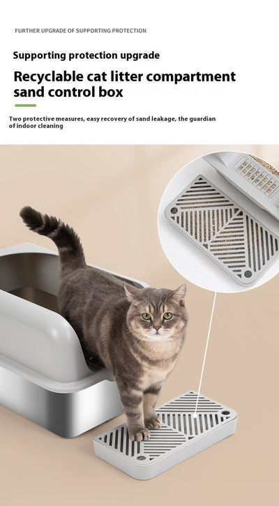 Arenero para Gatos Reforzado Higiénico con Bandeja Extraíble Antiderrames - Image 19