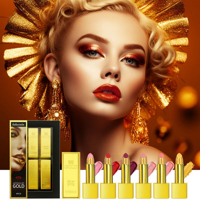 Estuche de Labiales Dorados - Kit Completo de Maquillaje - Image 2