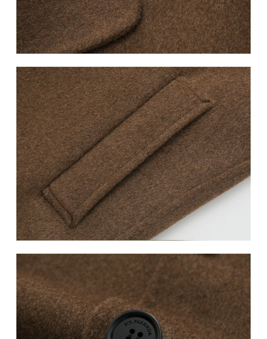 Abrigo Reversible de Cashmere Largo Hasta la Rodilla para Hombre - Otoño e Invierno - Image 10