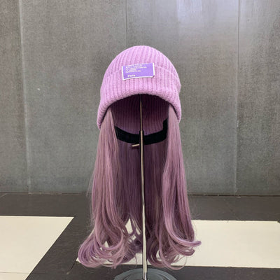 Gorro Tejido con Peluca Rizada para Otoño e Invierno - Image 4