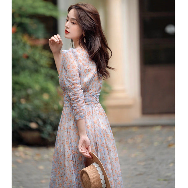 Vestido Tutú de Malla Floral Francés para Niña