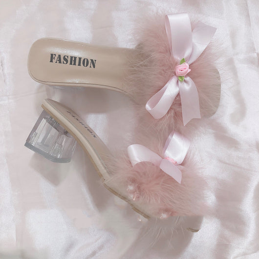 Sandalias Fuzzy Chunky con Moño Adorable - Image 4