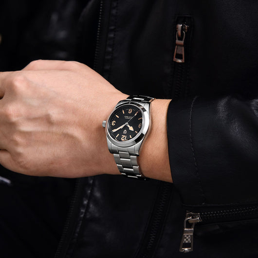 Reloj Mecánico Automático para Hombre en Acero Inoxidable Resistente al Agua Estilo Retro