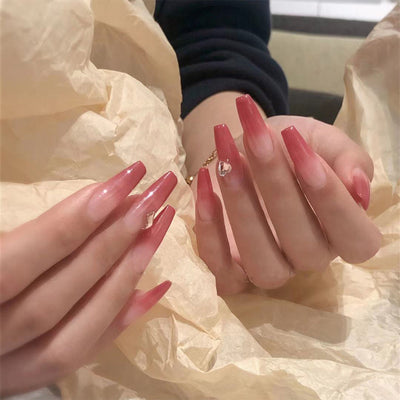 Uñas Adhesivas Degradado Melocotón - Removibles y Reutilizables