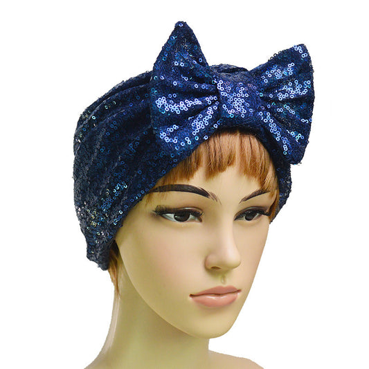 Gorro Bandana con Lazo de Lentejuelas para Mujer - Image 2