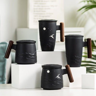 Taza Térmica de Cerámica Esmerilada con Separador de Té y Tapa - Image 14