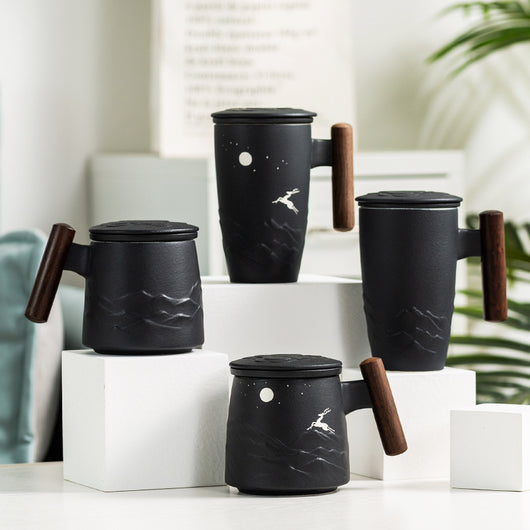 Taza Térmica de Cerámica Esmerilada con Separador de Té y Tapa - Image 14