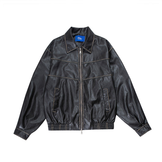 Chaqueta de Cuero PU con Solapa para Motociclista - Image 11