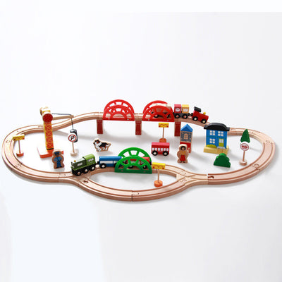 Set de 120 Piezas de Vías de Tren de Madera para Niños - Image 5