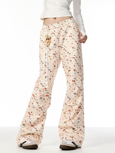Pantalones Anchos Casuales con Estampado de Cachorro Dibujado a Mano - Image 6