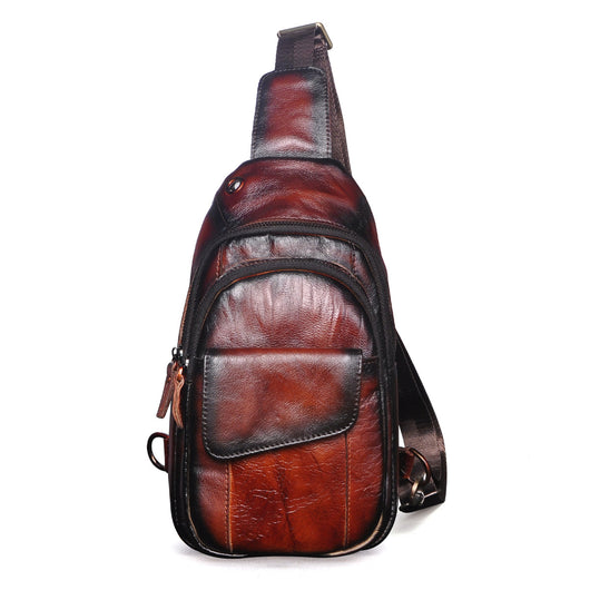 Bolsa Cruzada para Pecho de Cuero Crazy Horse Vintage - Estilo Retro para Hombre - Image 26