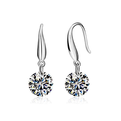 Aretes de plata esterlina con circón diamante para mujer - Image 9