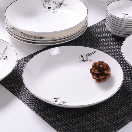 Plato Hondo de Porcelana Bone China Estilo Europeo Creativo