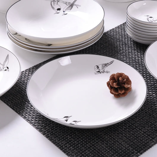 Plato Hondo de Porcelana Bone China Estilo Europeo Creativo