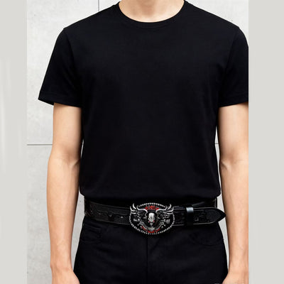 Cinturón de Cuero para Hombre con Hebilla de Aleación y Diseño Vintage Grabado - Image 15