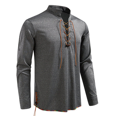 Camiseta Manga Larga con Cuello Alzado y Cordones para Hombre - Image 15