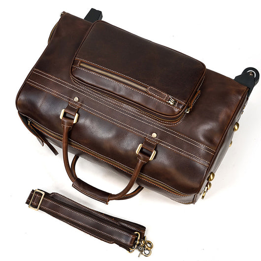 Maletín de Cuero Genuino Vintage para Viajes - Bolsa Retro Estilo Ejecutivo - Image 16