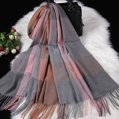 Bufanda de Cachemira Cuadros Británica Doble Faz para Mujer 200x70cm - Image 45