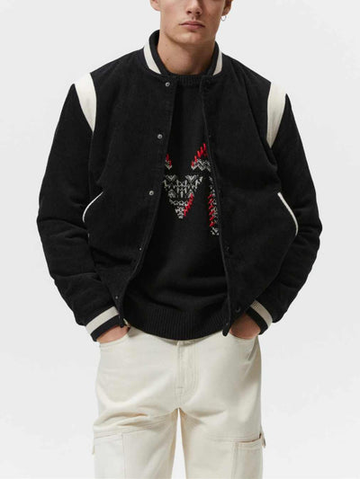 Chaqueta de Béisbol Hombre Terciopelo con Costuras Primavera - Image 11
