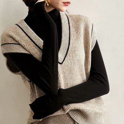 Chaleco de Lana Tejido Suelto Cuello en V - Diseño Versátil y Cómodo - Image 19