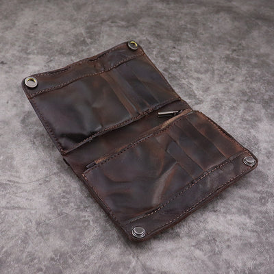 Cartera Larga para Hombre Estilo Retro Europeo con Múltiples Compartimentos