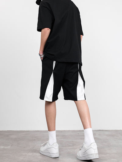 Shorts de Traje Hombre Diseño Nicho con Costuras de Contraste - Image 3