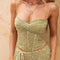 Top Tubo Ajustado con Malla Doble Capa y Cuello Bajo