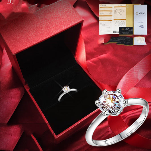 Anillo de Diamante de Quilate en Oro Blanco para Parejas en Plata Esterlina - Image 20