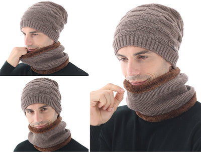 Conjunto de Gorro y Bufanda de Lana Tejida para Hombre - Image 10