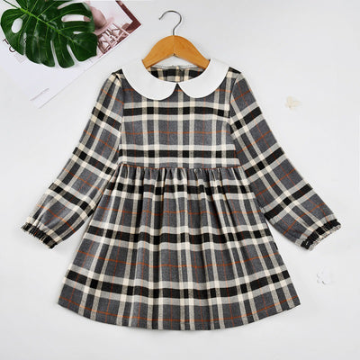 Vestido Princesa Niña Estilo Occidental a Cuadros para Otoño