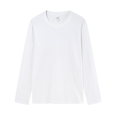 Camiseta Manga Larga Blanca Hombre Algodón Puro Oversized - Image 3